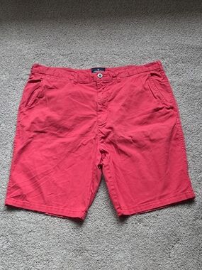 American Eagle Mens Red Chino Shorts, Size 38 Summer Vacation Beach Preppy